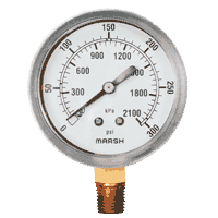Marsh Bellofram General Service Gauge, Steel Case